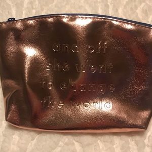 NWOT Rose Gold Cosmetic Bag